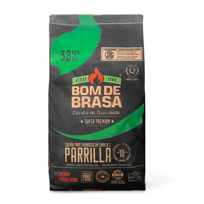 Carvão Parrilla 3.8kg Super Premium - Lenha Densa